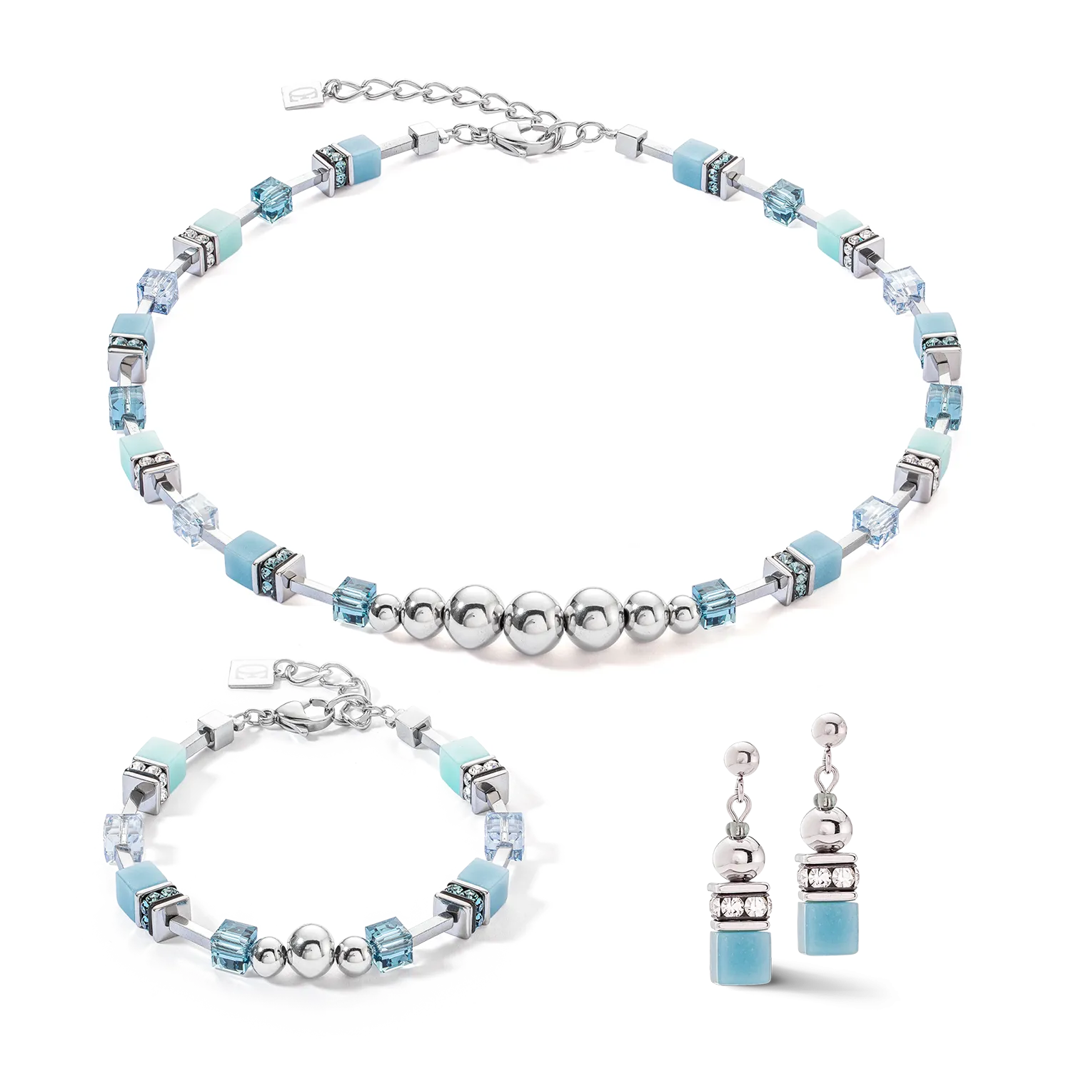 GeoCUBE® Fusion Spheres necklace ice blue