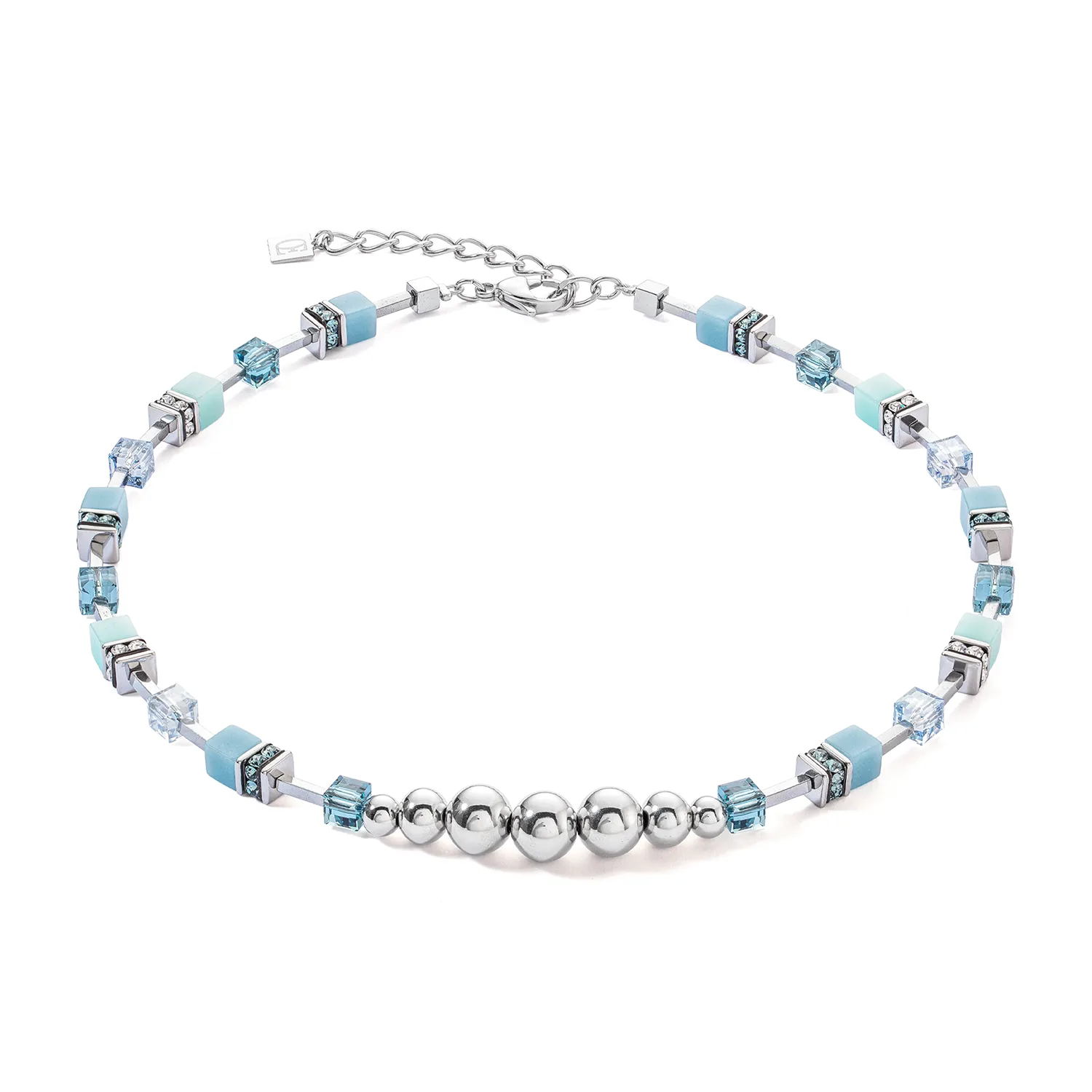 GeoCUBE® Fusion Spheres necklace ice blue
