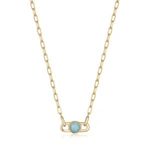 Gold Orb Amazonite Link Necklace