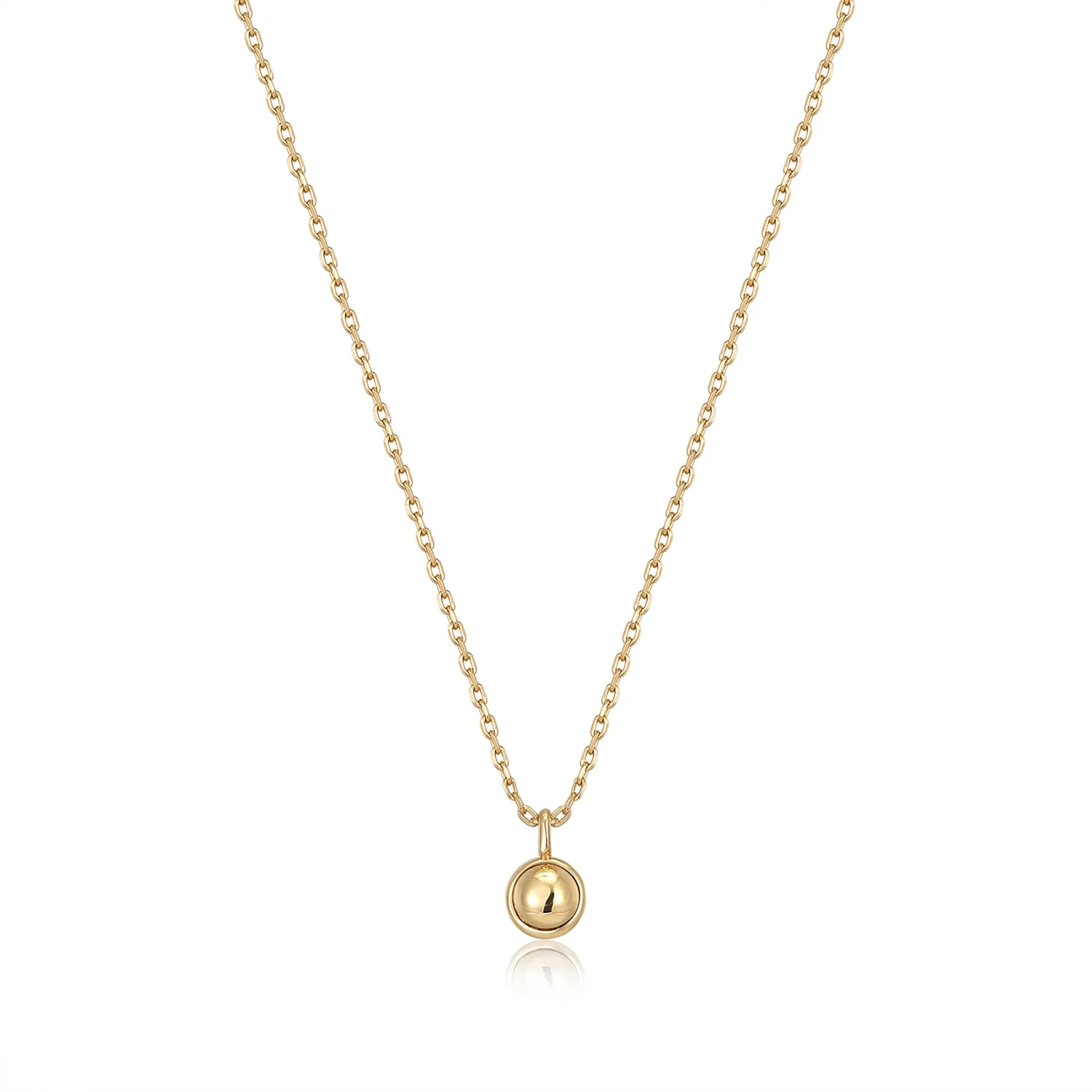 Gold Orb Drop Pendant Necklace