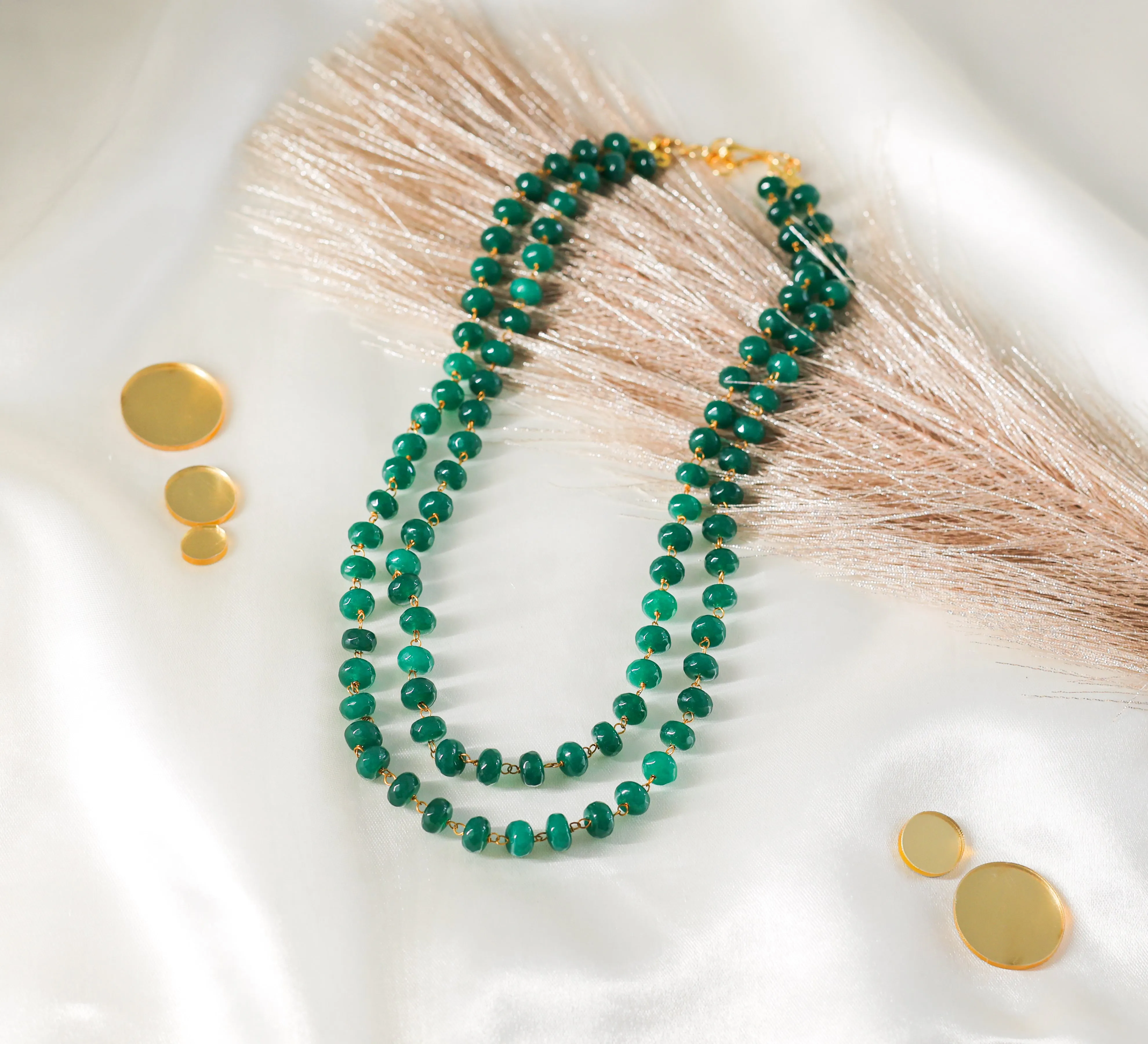 Gold-Plated Baati Beads Mala Set