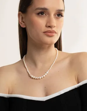 Gold Plated Gradual Freshwater Pearl Necklace