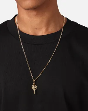Guess Mainline South Alameda G Coin & Dagger Necklace Yellow Gold