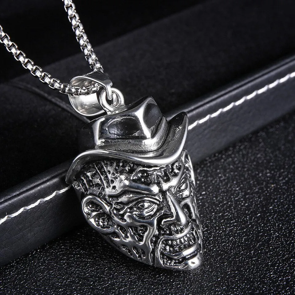 Hip Hop Jewelry  Hyperbole Clown Mask Pendant Necklace in Gold Color