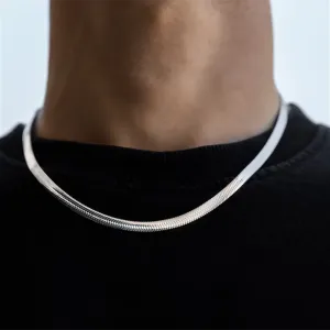 Hip Hop Snake Chain Necklace for Men New Fashion Stainless Steel Silver Color Necklace Jewelry Accessories Party Gift