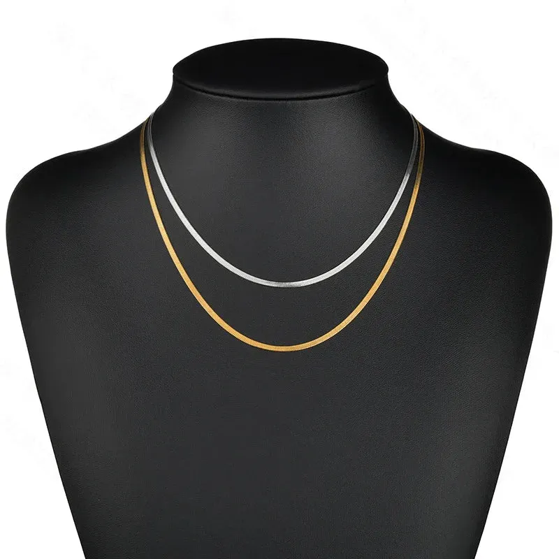 Hip Hop Snake Chain Necklace for Men Women Punk 2 To 3 MM Stainless Steel Choker Necklace Vintage Jewelry Accessories