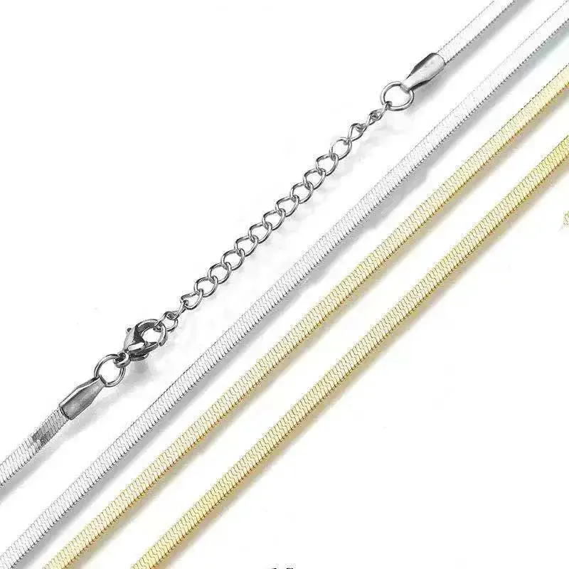 Hip Hop Snake Chain Necklace for Men Women Punk 2 To 3 MM Stainless Steel Choker Necklace Vintage Jewelry Accessories