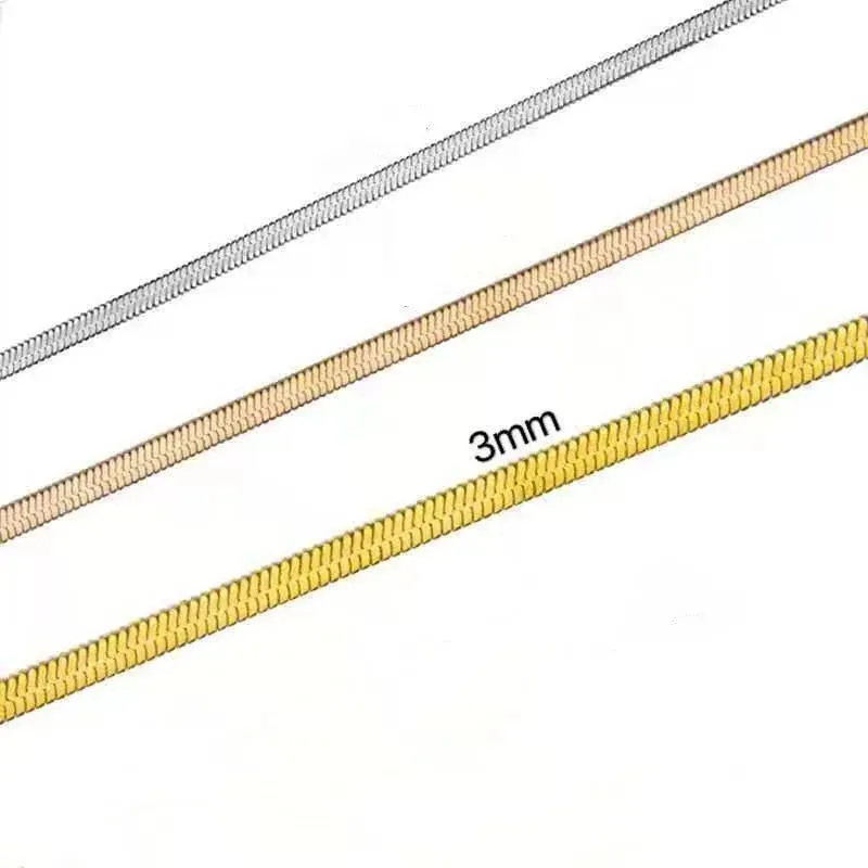 Hip Hop Snake Chain Necklace for Men Women Punk 2 To 3 MM Stainless Steel Choker Necklace Vintage Jewelry Accessories
