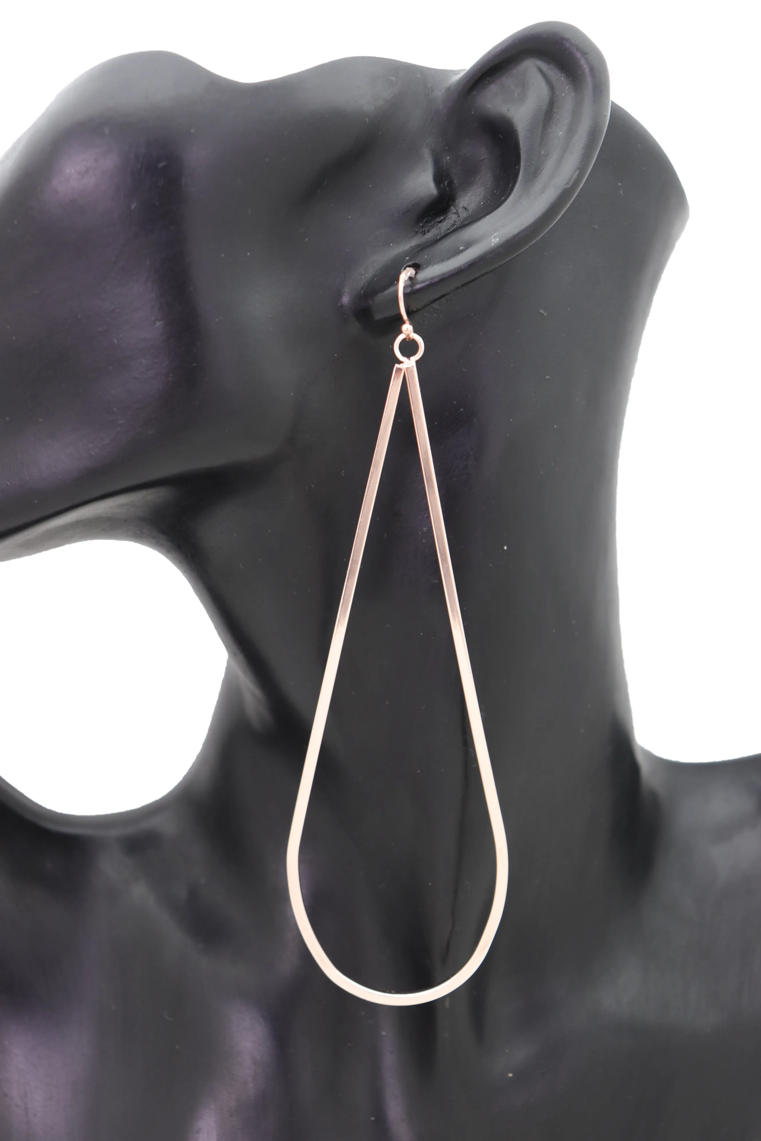 Hook Earrings Set Rose Gold Metal Dangle Water Drop Hoop