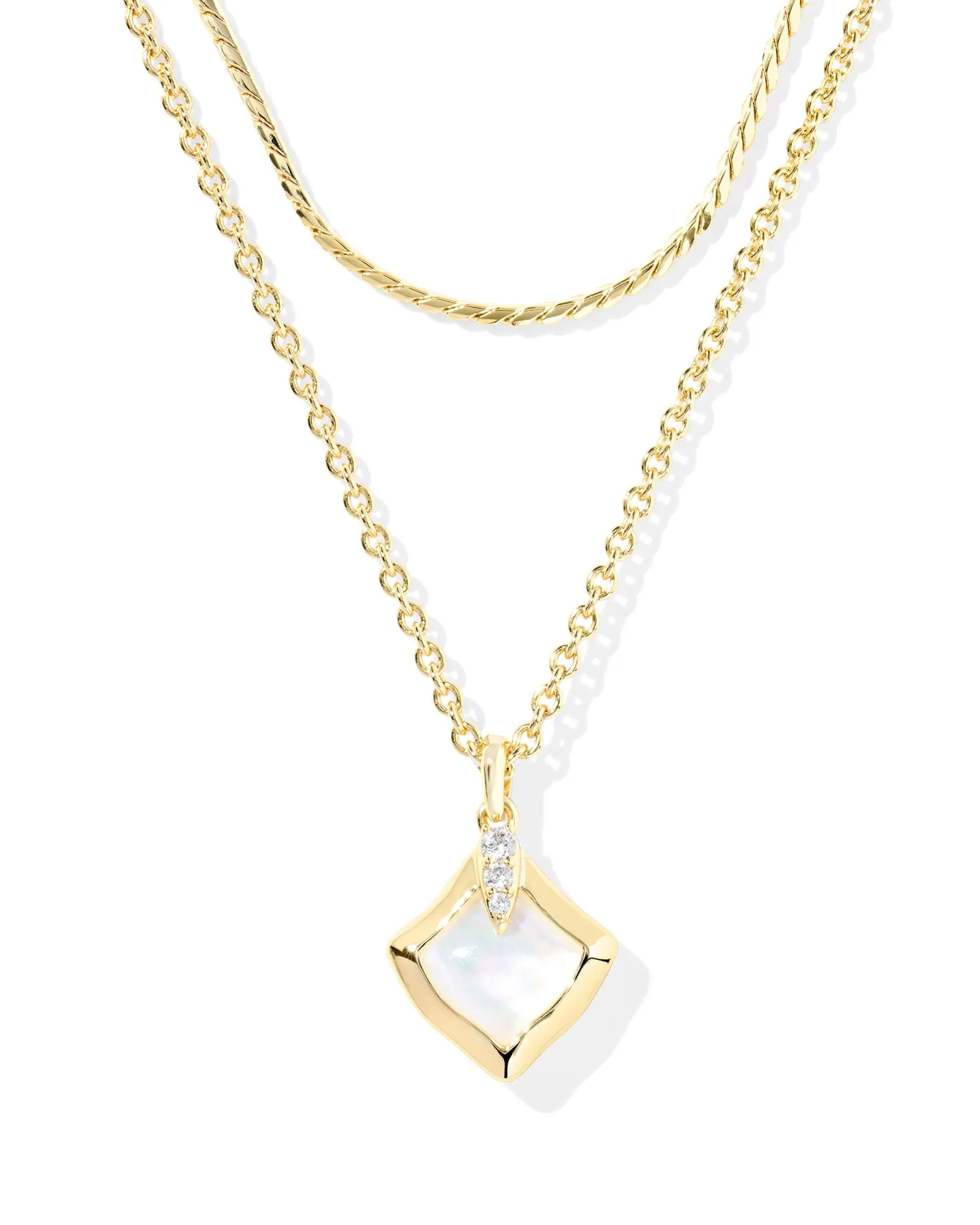 Joelle Multi Strand Necklace Gold Ivory MOP