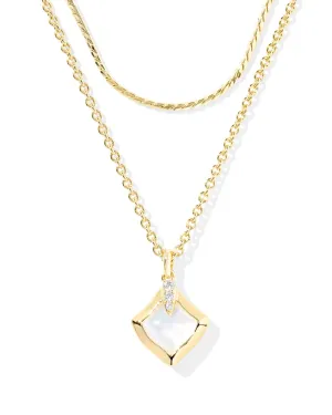 Joelle Multi Strand Necklace Gold Ivory MOP