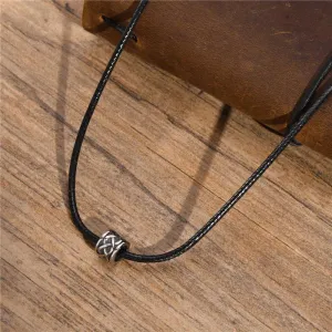 KOTiK Punk Vintage Stainless Steel Celtic Knot Pendant Necklace for Men Casual Black Rope Chain Collar Male Jewelry Gifts