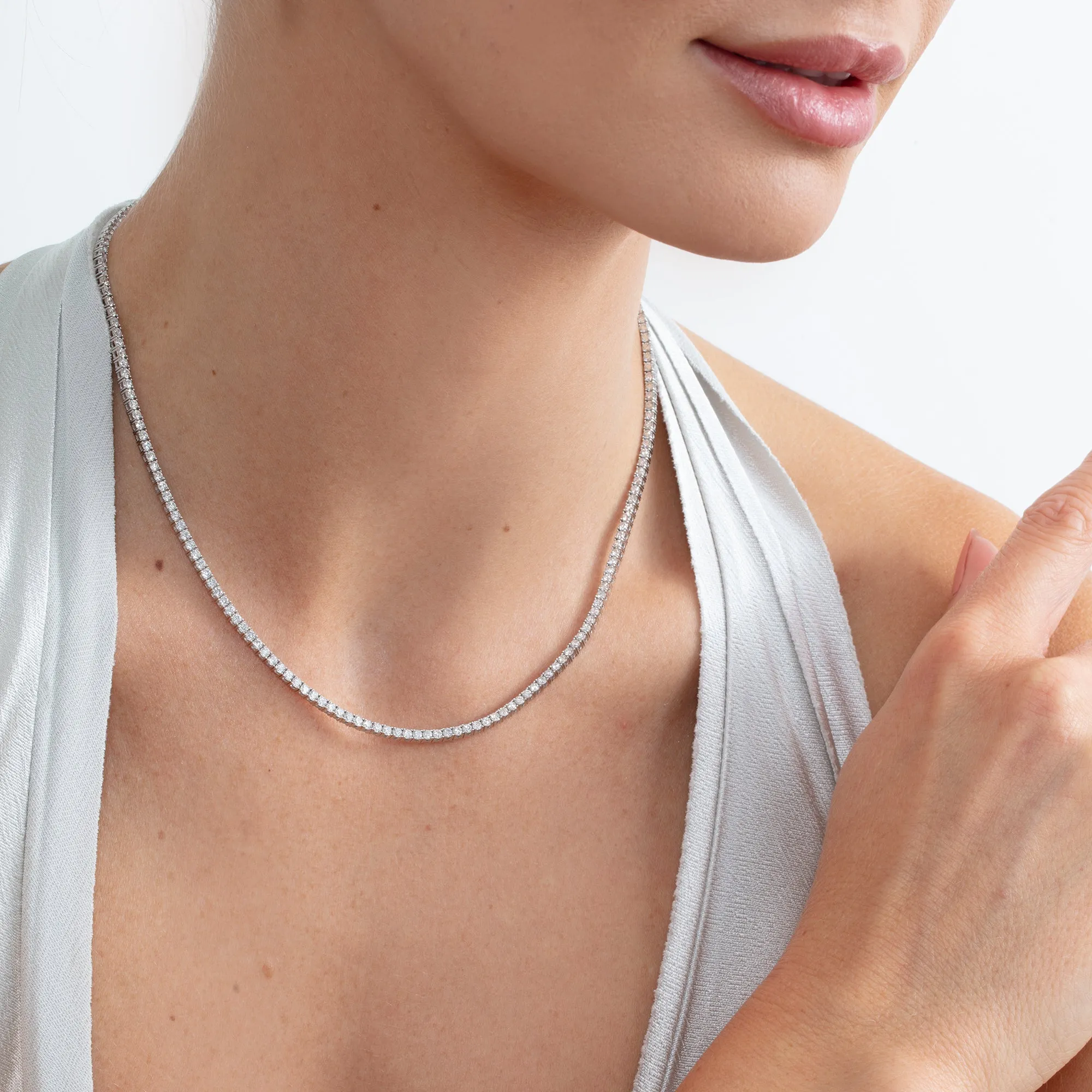 Lab Grown Diamond Tennis Necklace, Callie