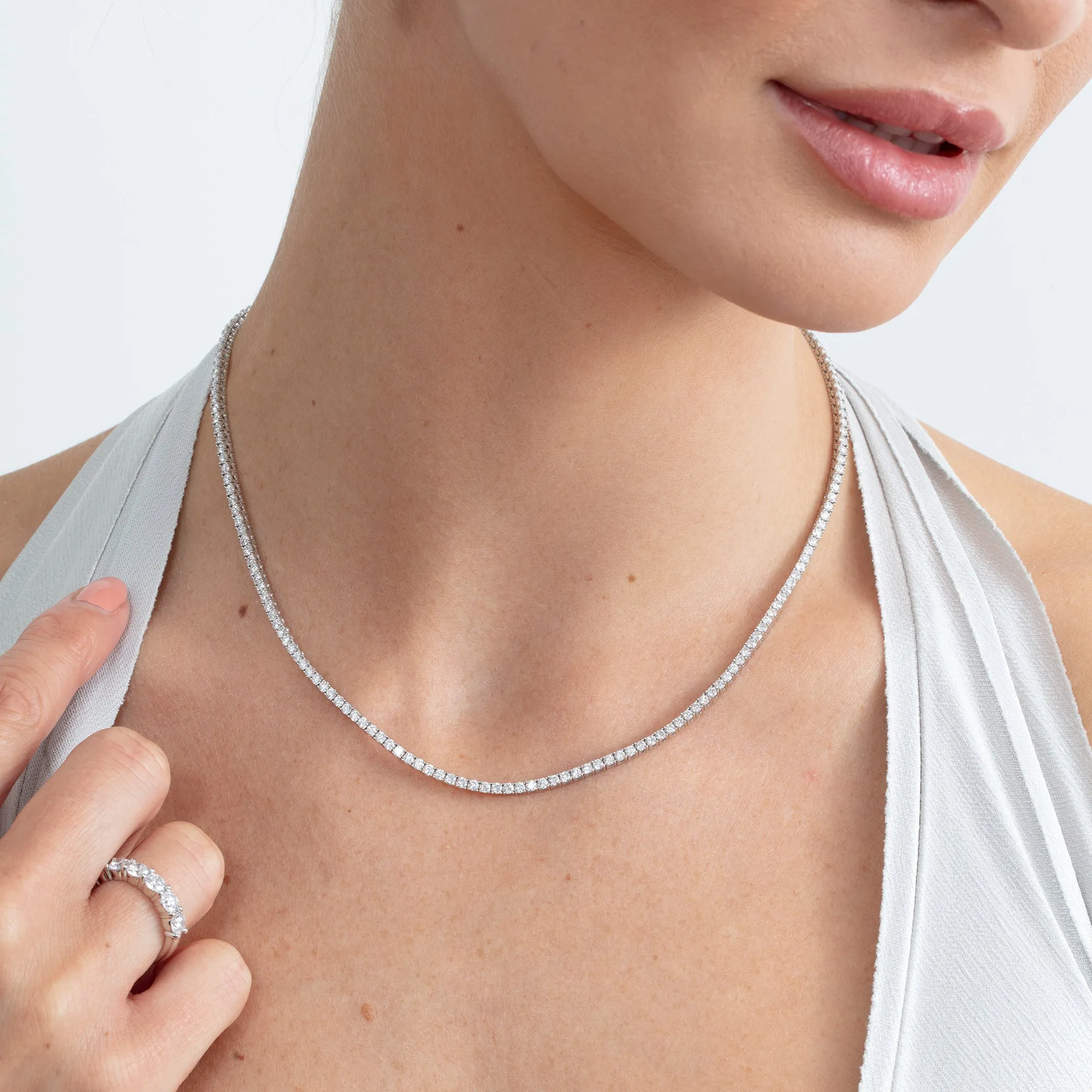 Lab Grown Diamond Tennis Necklace, Callie