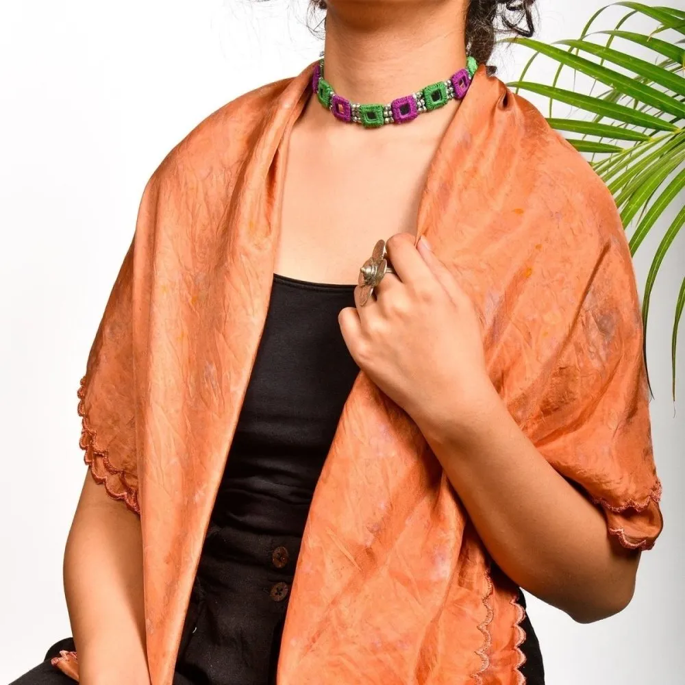 Lambani Dora Necklace: Purple and Green