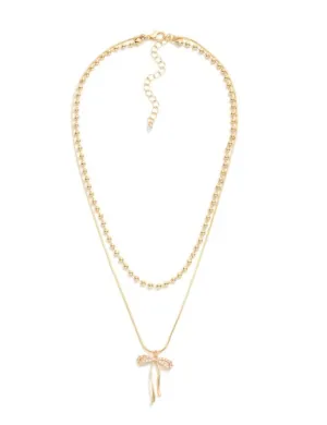 Layered Necklace with Bow