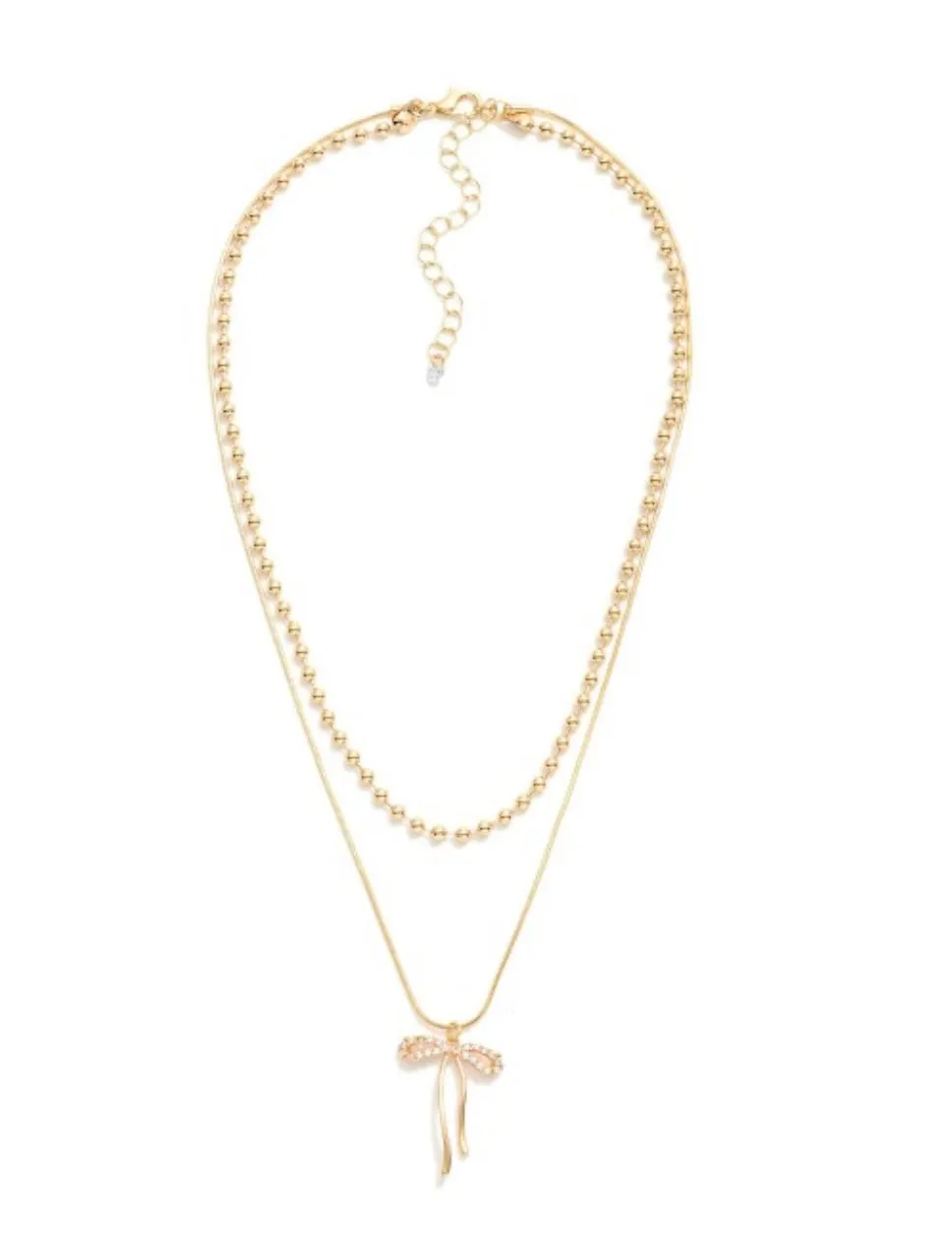 Layered Necklace with Bow