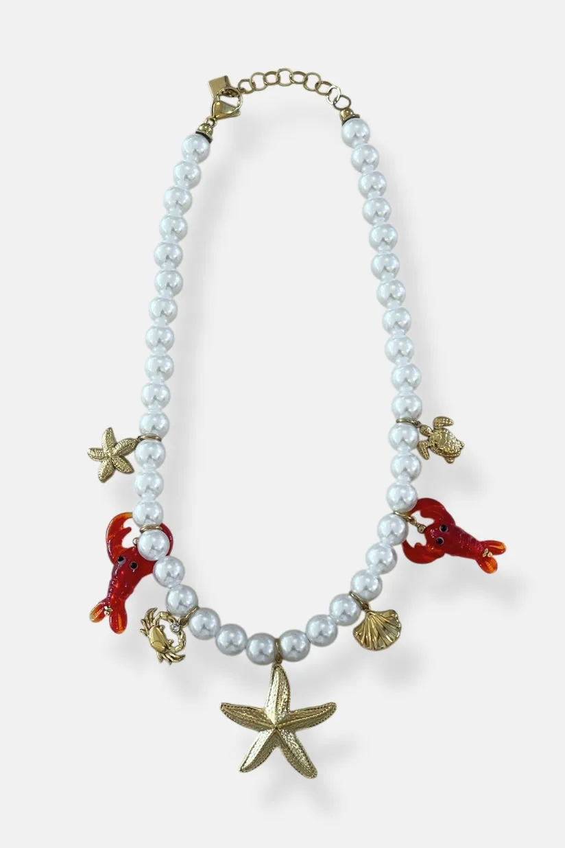 Lobster pearl Necklace - Goud
