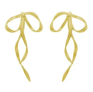 Long Delicate Bow Earrings & Bow Necklace
