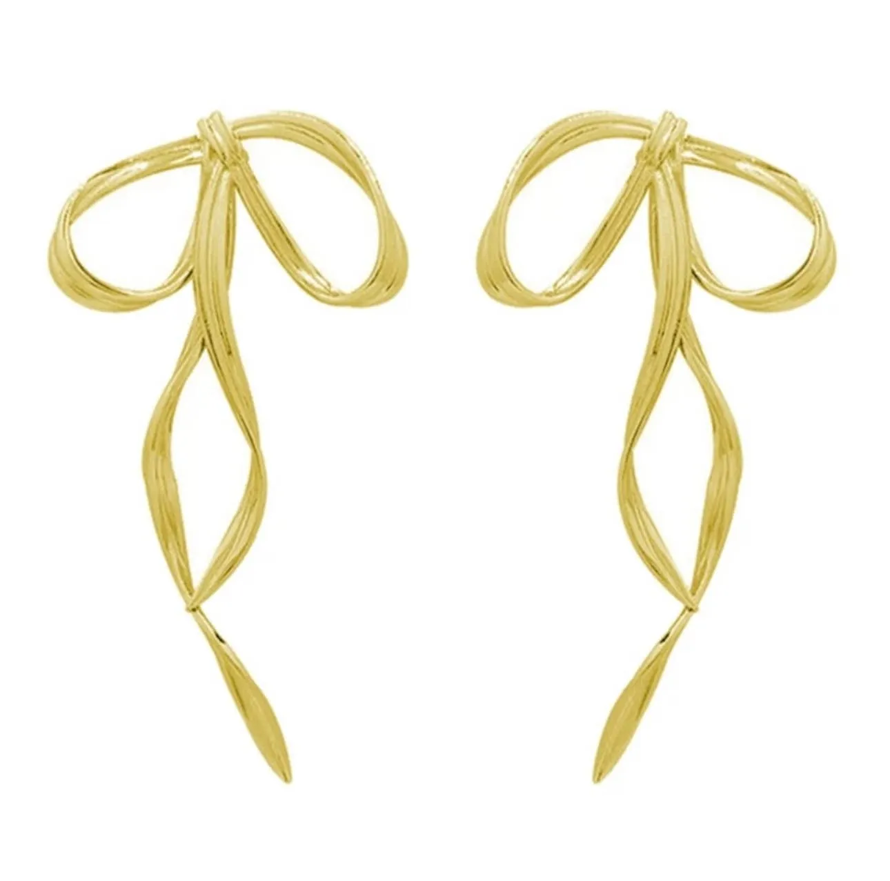 Long Delicate Bow Earrings & Bow Necklace