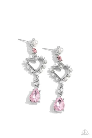 Lovers Lure - Pink Post Earrings - Paparazzi Accessories
