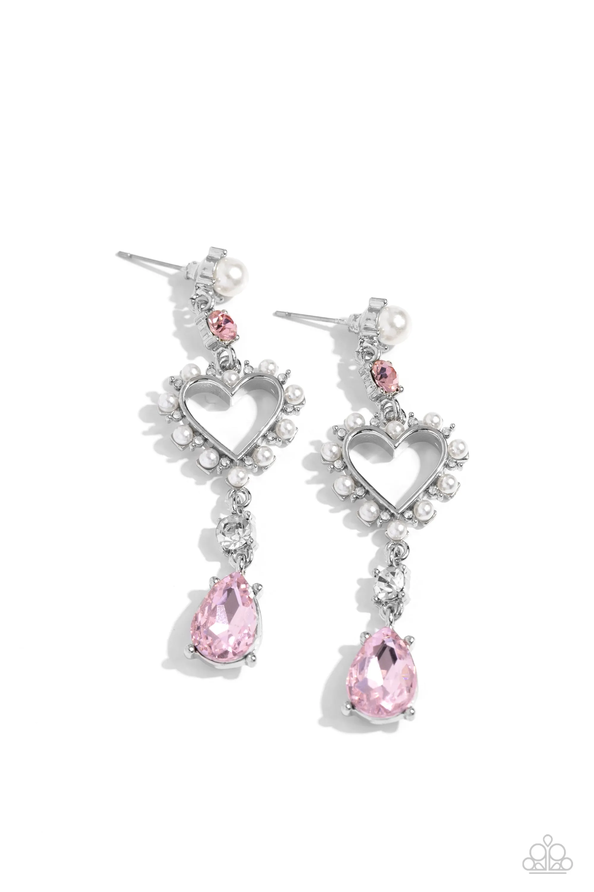 Lovers Lure - Pink Post Earrings - Paparazzi Accessories