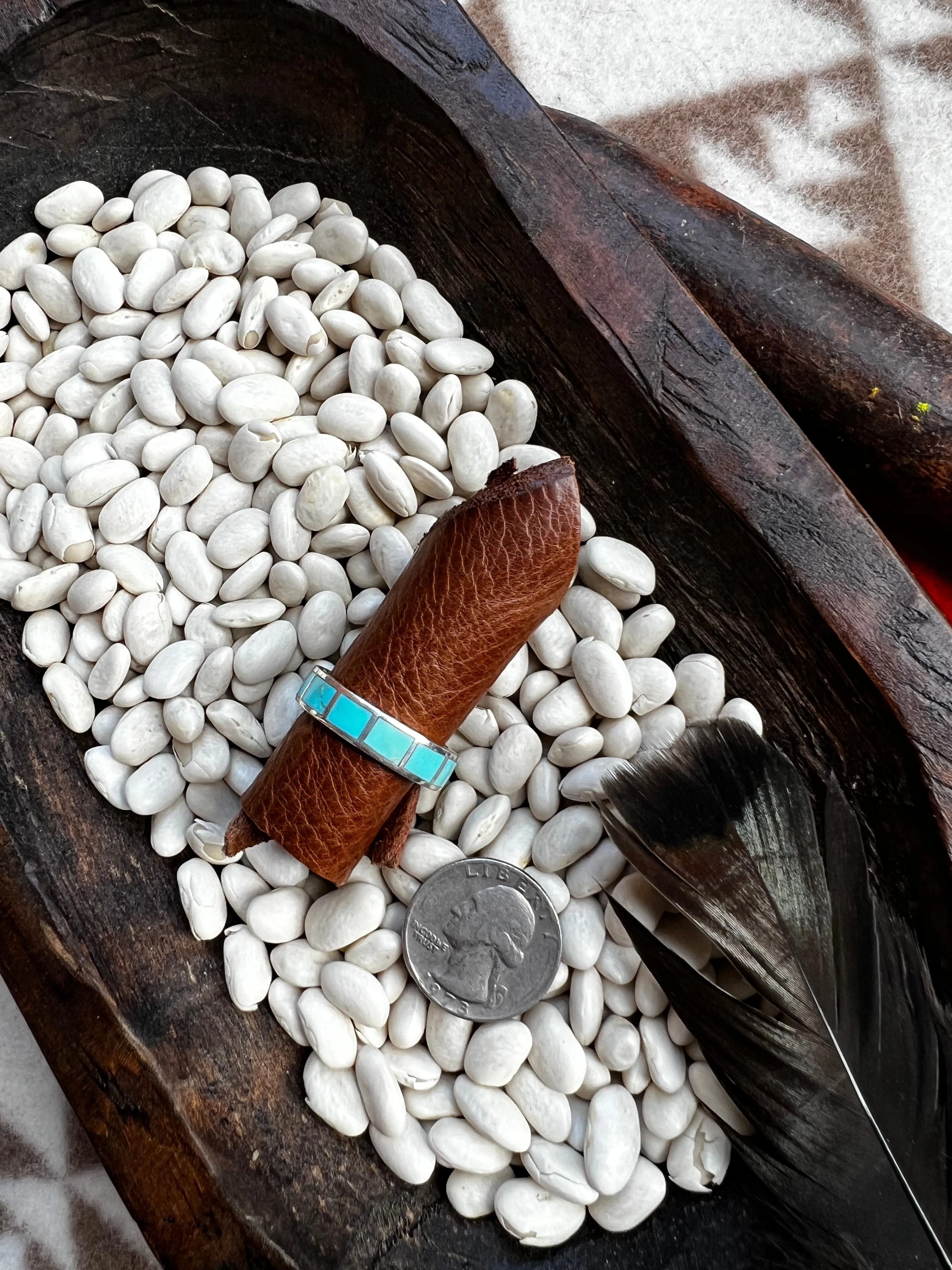 Men's Sterling Silver ring with Turquoise Inlay