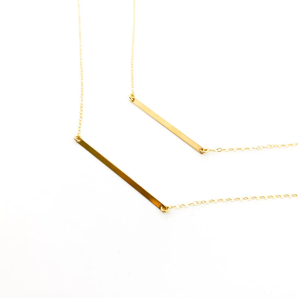 Nadia Thin Long Bar Necklace