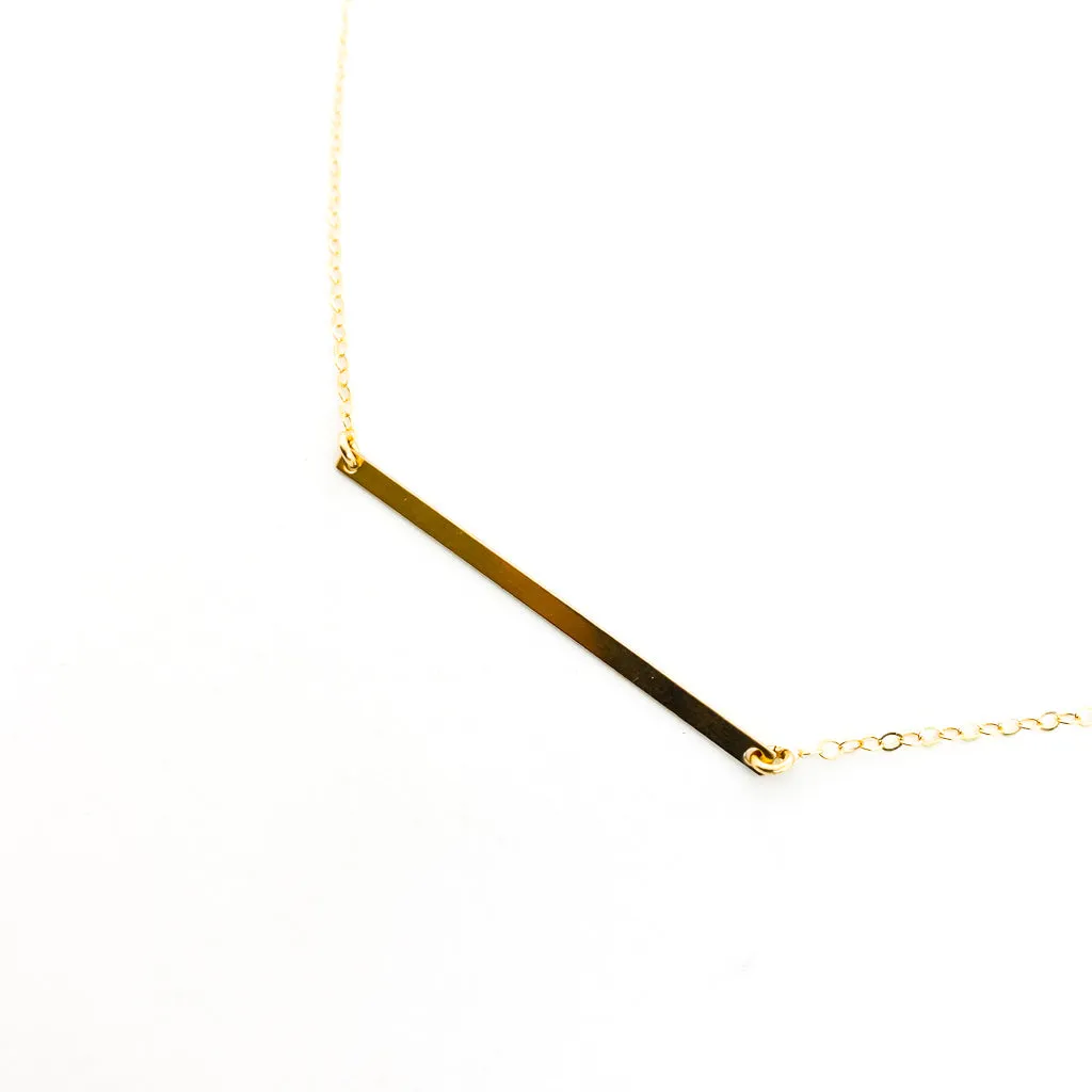 Nadia Thin Long Bar Necklace