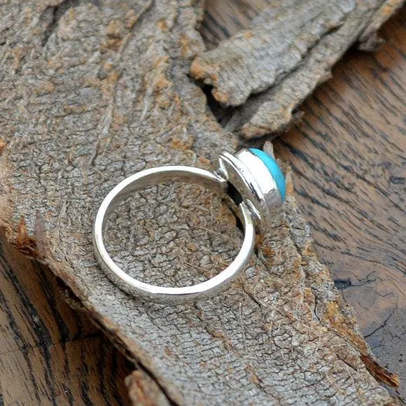 Natural Sleeping Beauty Arizona Turquoise Gemstone 925 Sterling Silver Birthstone Gift Ring, Turquoise Jewelry, Nickel Free Ring