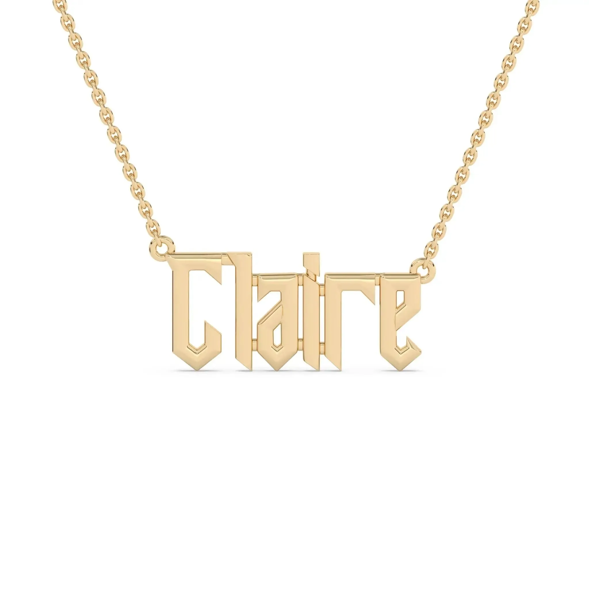 Old English Name Necklace