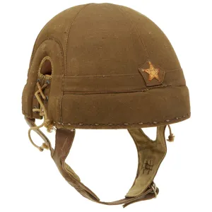 Original Japanese WWII Imperial Japanese Army Tanker Helmet with Markings - dated 1944