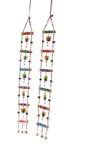 PALPAL Art Gallery Ganesh Dandiya Combo Set of 2 Home Decoration Items for Hall balcaney Wall/Door/Window Hanging (111 cm Multicolour)