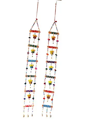 PALPAL Art Gallery Ganesh Dandiya Combo Set of 2 Home Decoration Items for Hall balcaney Wall/Door/Window Hanging (111 cm Multicolour)