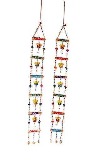 PALPAL Art Gallery Ganesh Dandiya Combo Set of 2 Home Decoration Items for Hall balcaney Wall/Door/Window Hanging (111 cm Multicolour)