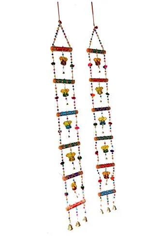 PALPAL Art Gallery Ganesh Dandiya Combo Set of 2 Home Decoration Items for Hall balcaney Wall/Door/Window Hanging (111 cm Multicolour)