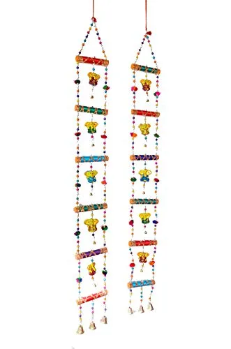 PALPAL Art Gallery Ganesh Dandiya Combo Set of 2 Home Decoration Items for Hall balcaney Wall/Door/Window Hanging (111 cm Multicolour)