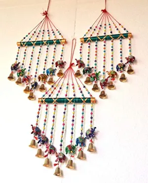 PALPAL Art Gallery Wind Chimes Combo Set of 3 Home Decoration Items for Hall balcaney Wall/Door/Window Hanging Bells (44 cm Multicolour)