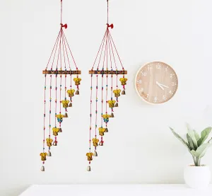 PALPAL Paper Mache Ganesh Wind Chimes for Balcony Home Décor Decoration Combo Set of 2