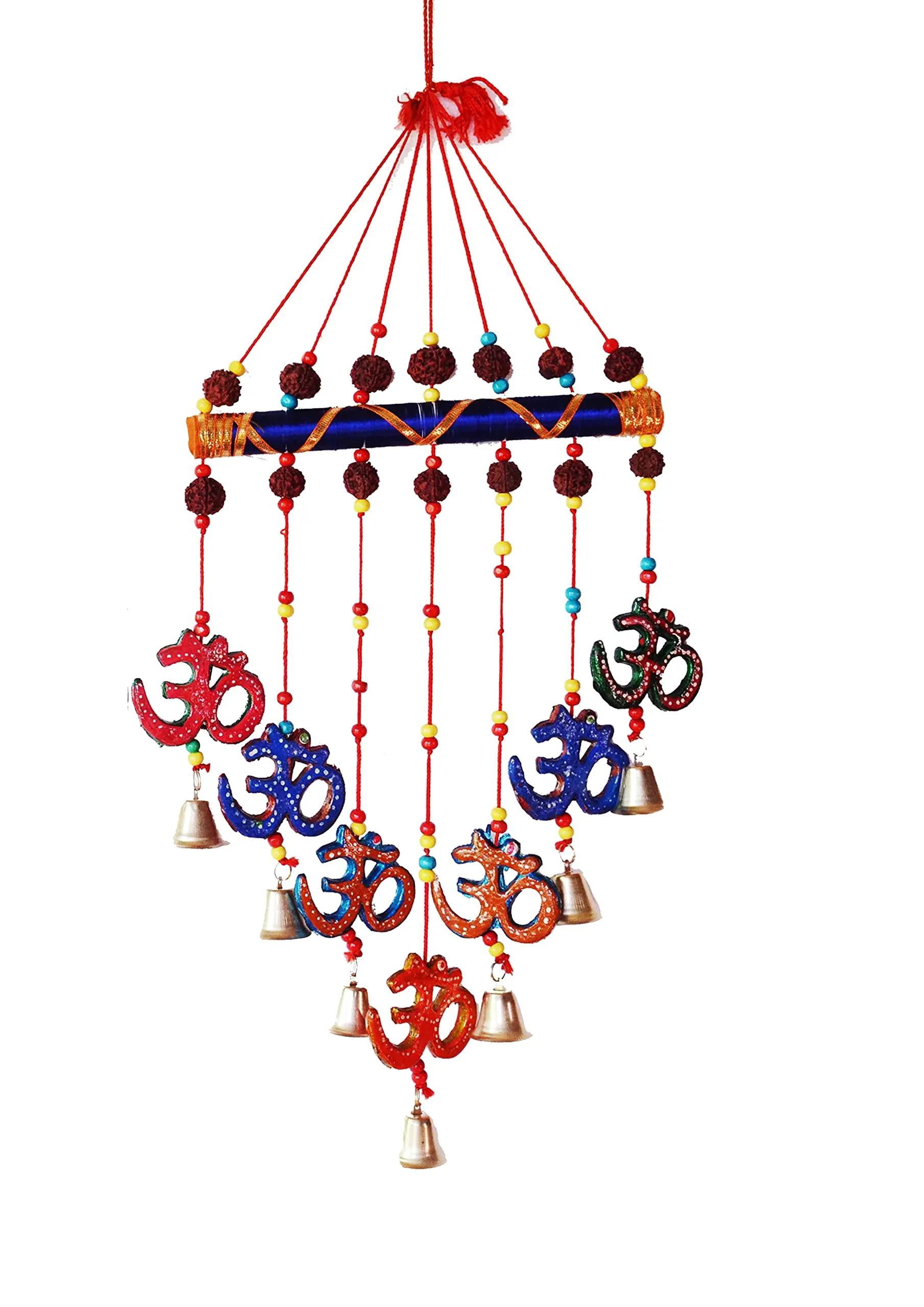 PALPAL Paper Mache OM Rudra Wind Chimes Wall Hangings Door Hangings Home Décor Item Set of 1
