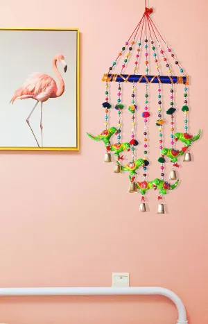 PALPAL Parrot Wind Chimes for Home Decoration Office Temple Hanging Decorate Wall Door Window Paper Mache 60cm (Green)