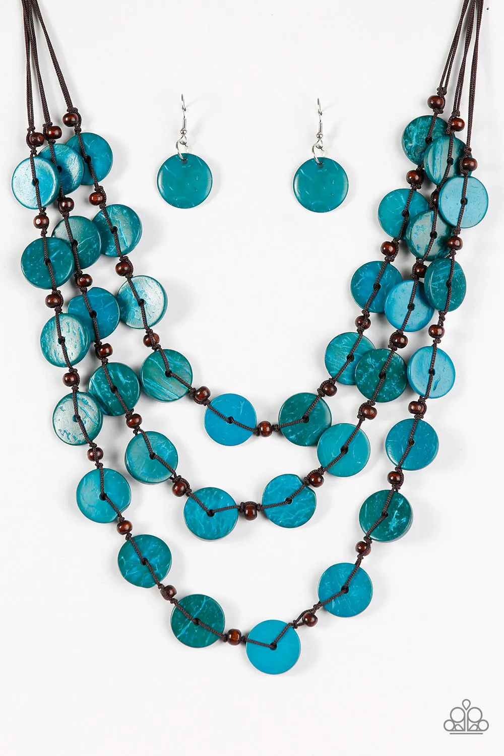 Paparazzi Accessories - Tiki Tango #N223 Box 3 - Blue Necklace