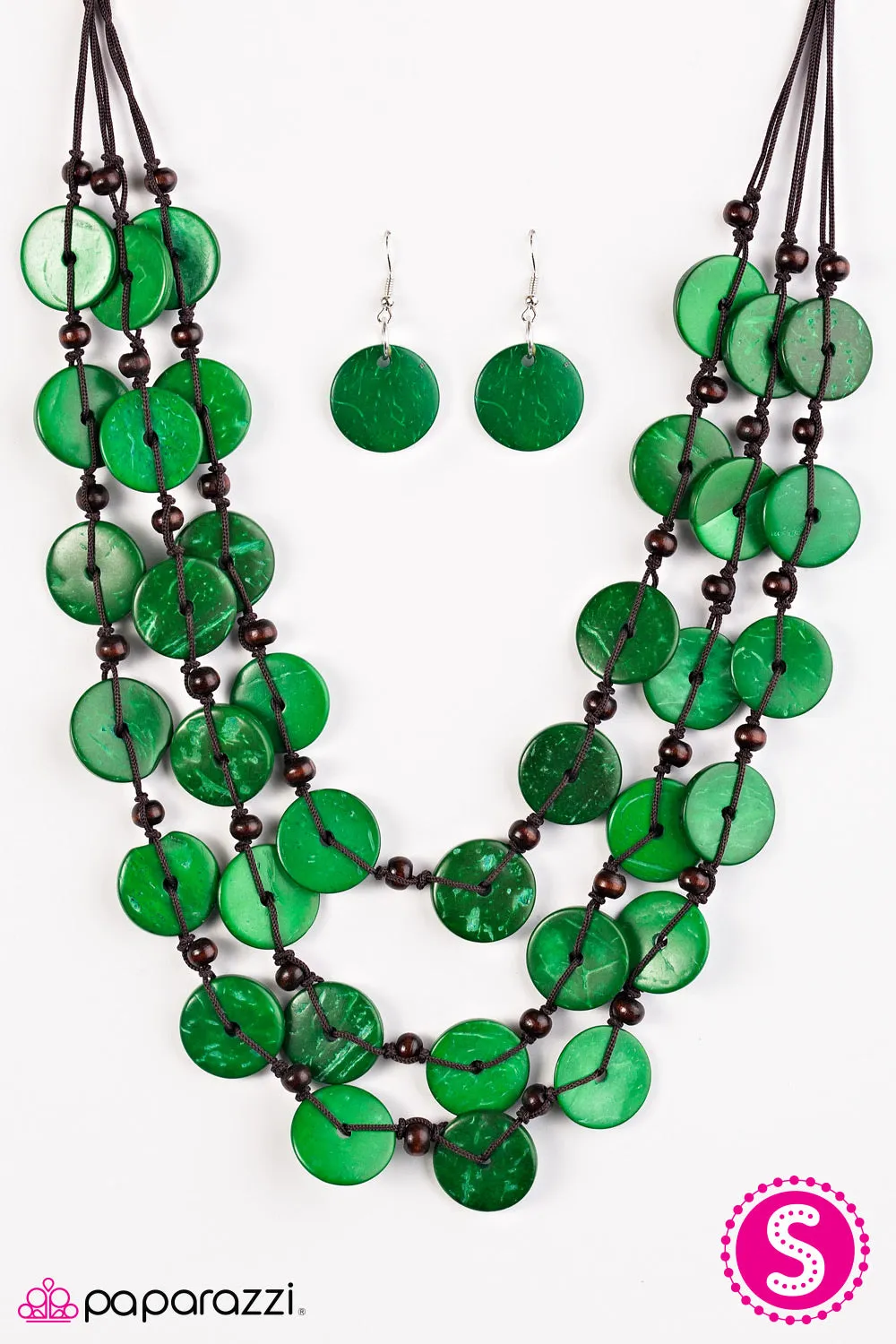 Paparazzi Accessories - Tiki Tango #N223 Peg - Green  Necklace