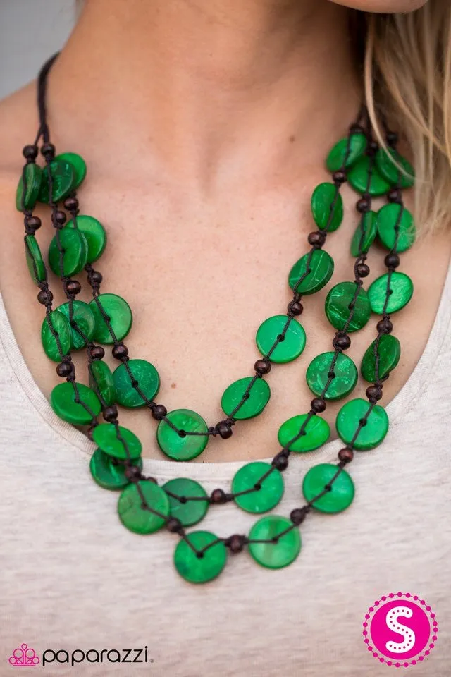 Paparazzi Accessories - Tiki Tango #N223 Peg - Green  Necklace
