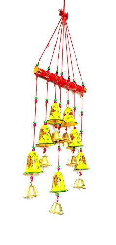PPH Handcrafted Hand Painted Design Pipe Wind Chime Home Decor for Office,Temple,Hanging Decorated iWall/Door/Window