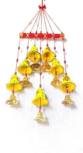 PPH Handcrafted Hand Painted Design Pipe Wind Chime Home Decor for Office,Temple,Hanging Decorated iWall/Door/Window
