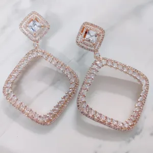 Pure White Rose Gold Earrings