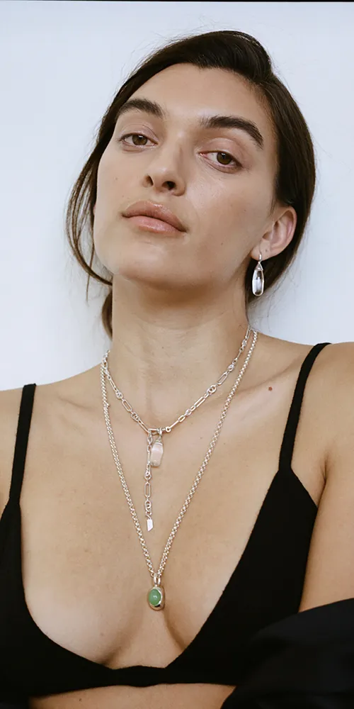Quartz Teardrop Necklace