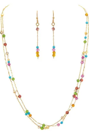 Rain Jewelry Gold Multicolored Tiny Bead Layered Necklace
