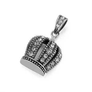 Regal Zircon Crown Titanium Pendant for Men